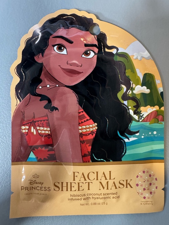 Disney Other - Disney Princess Moana Facial Sheet Mask hibiscus coconut scented hyaluronic acid